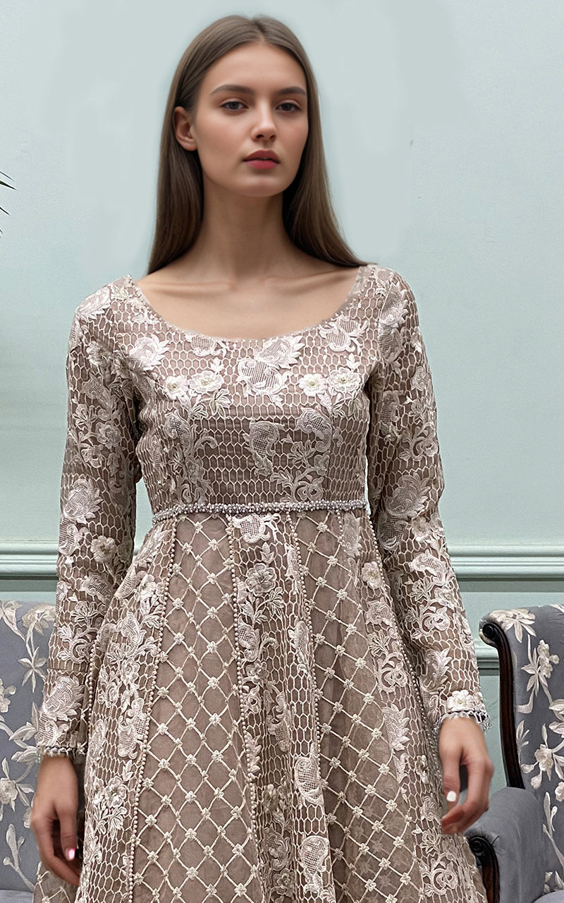 Threads and Motifs | Formal Dresses 25 | Organza Embroidered Maxi by Threads and Motifs - Designer Dress  - Type : Ladies Clothes - Available at Libayah - 100% Original 