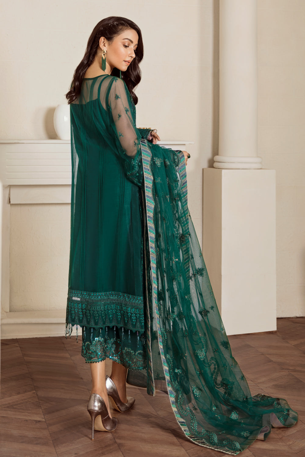Baroque | Formals Collection | EMBROIDERED NET UF-33 by Baroque - Designer Dress  - Type : Ladies Clothes - Available at Libayah - 100% Original 