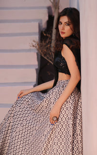 Threads and Motifs | Formal Dresses 25 | Sequins Blouse With Printed Lehenga And Dupatta by Threads and Motifs - Designer Dress  - Type : Ladies Clothes - Available at Libayah - 100% Original 