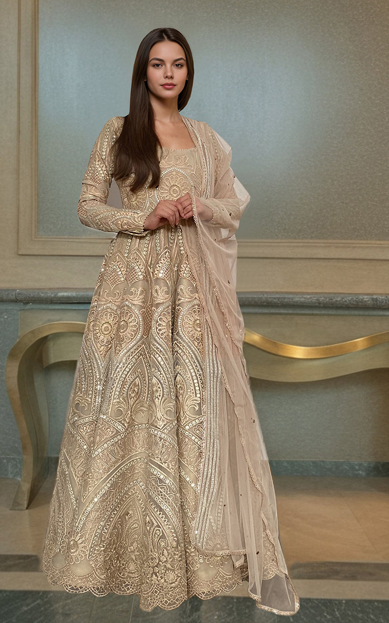 Threads and Motifs | Formal Dresses 25 | Organza Embroidered Maxi by Threads and Motifs - Designer Dress  - Type : Ladies Clothes - Available at Libayah - 100% Original 