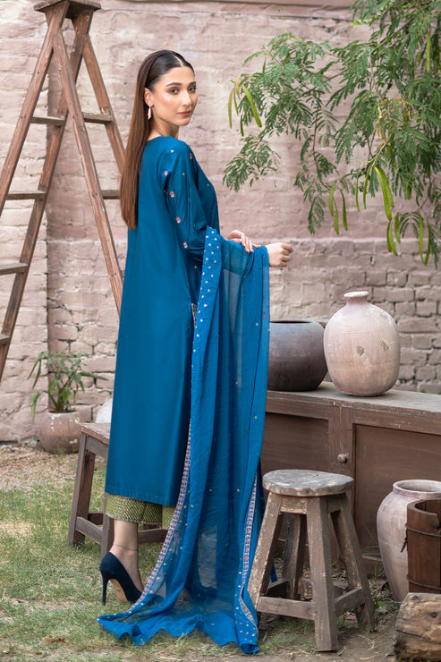 Kross Kulture | Luxury Baharaneh | Sumara (Teal) KLX-00921 by Kross Kulture - Designer Dress - Type: Ladies Clothes - Available at Libayah - 100% Original