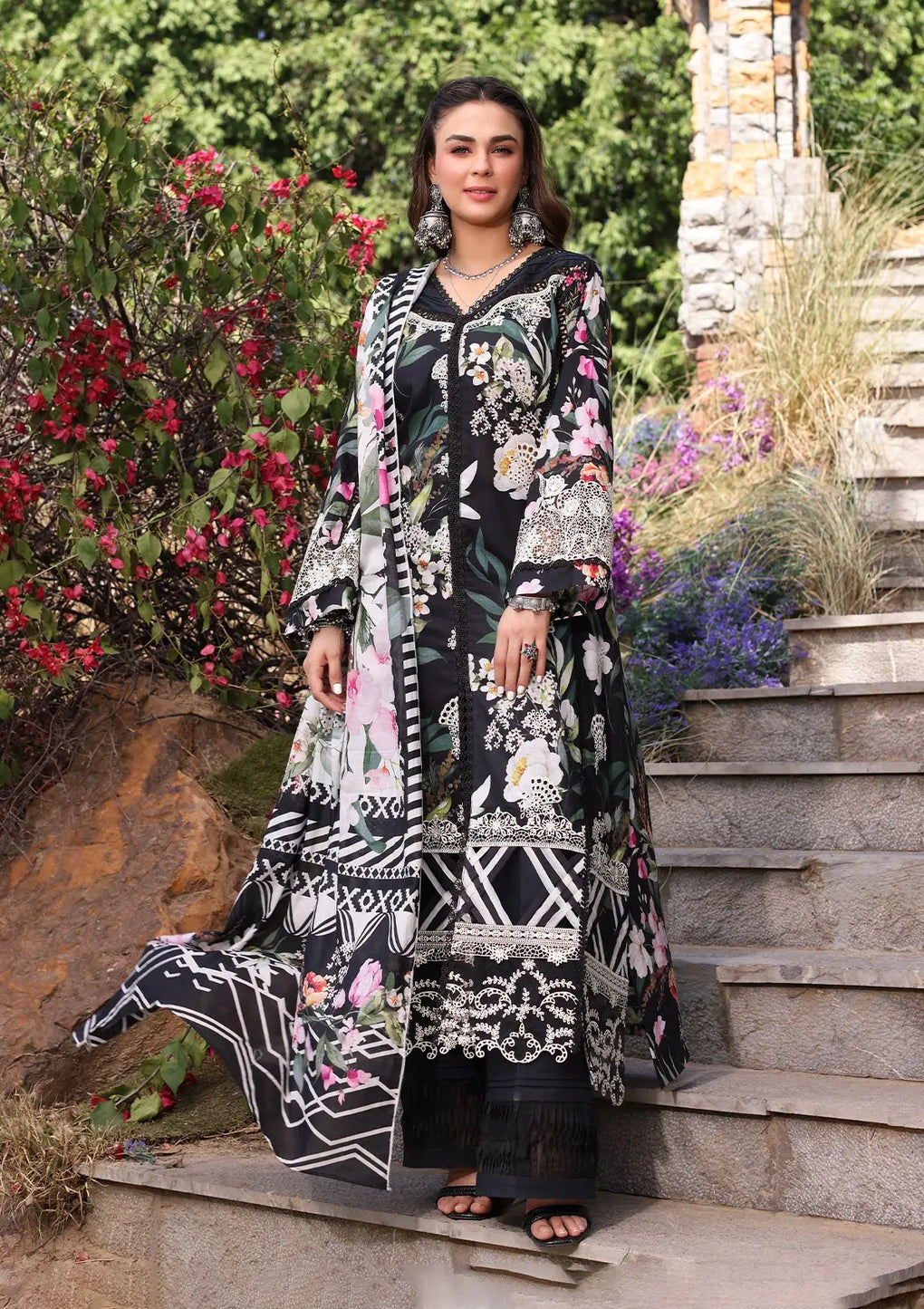 Elaf Premium | Prints Chikankari 24 | 02A NOIREE by Elaf Premium - Designer Dress - Type: Ladies Clothes - Available at Libayah - 100% Original