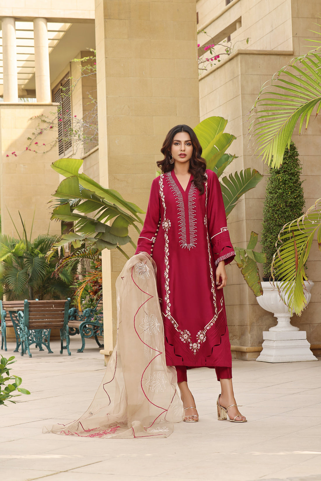Mona Imran | Hot Sellers Formals | CRIMSON by Mona Imran - Designer Dress - Type: Ladies Clothes - Available at Libayah - 100% Original