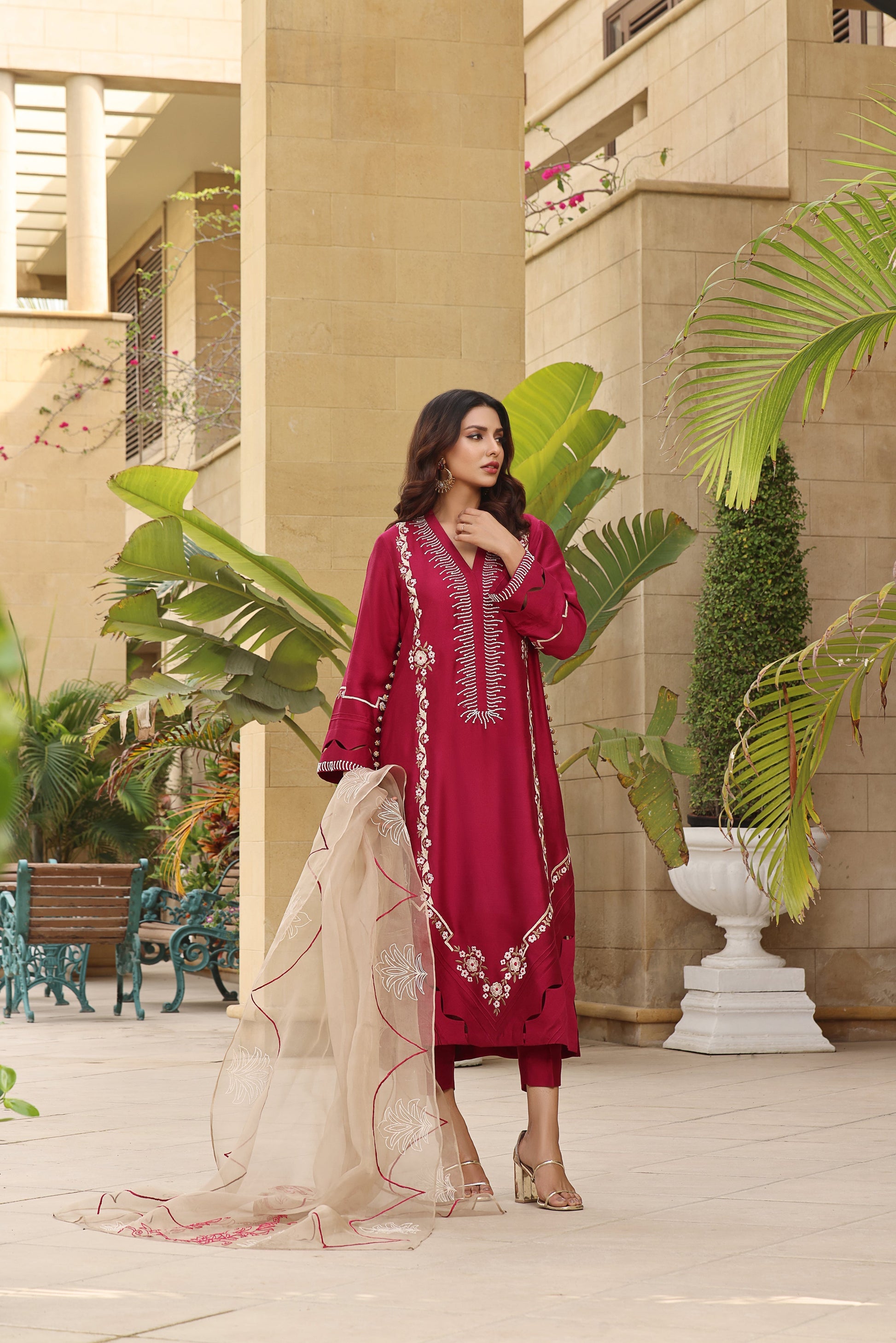 Mona Imran | Hot Sellers Formals | CRIMSON by Mona Imran - Designer Dress - Type: Ladies Clothes - Available at Libayah - 100% Original