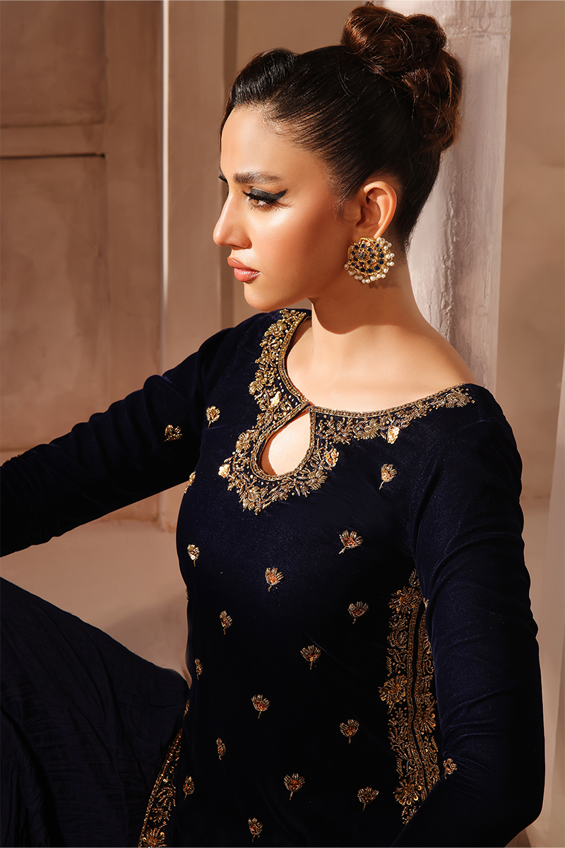 Mona Imran | Riona Velvet Affair | Nilan by Mona Imran - Designer Dress - Type: Ladies Clothes - Available at Libayah - 100% Original