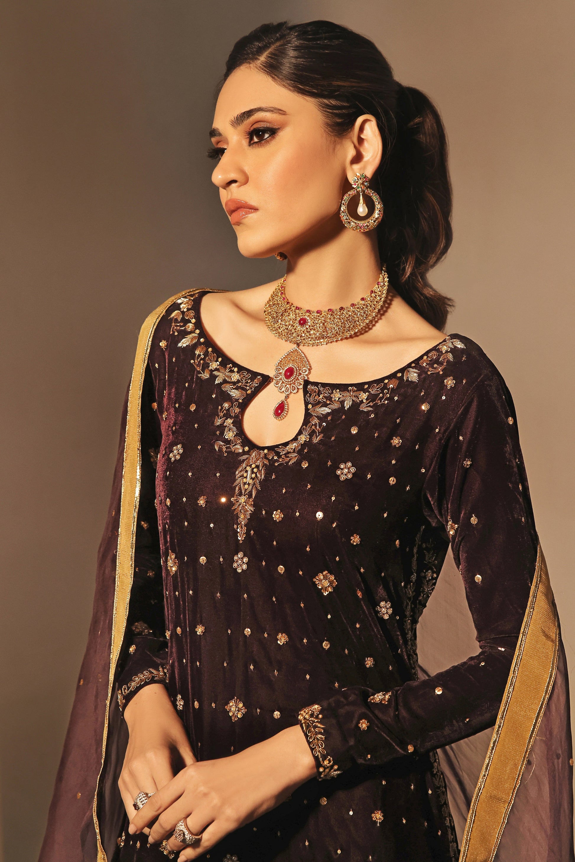 Mona Imran | Riona Velvet Affair | MUSHK by Mona Imran - Designer Dress - Type: Ladies Clothes - Available at Libayah - 100% Original