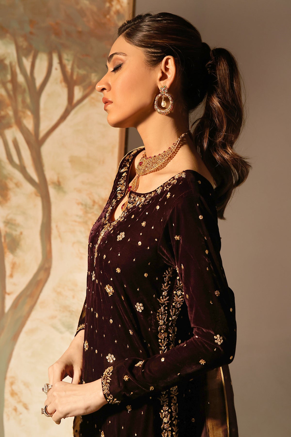 Mona Imran | Riona Velvet Affair | MUSHK by Mona Imran - Designer Dress - Type: Ladies Clothes - Available at Libayah - 100% Original