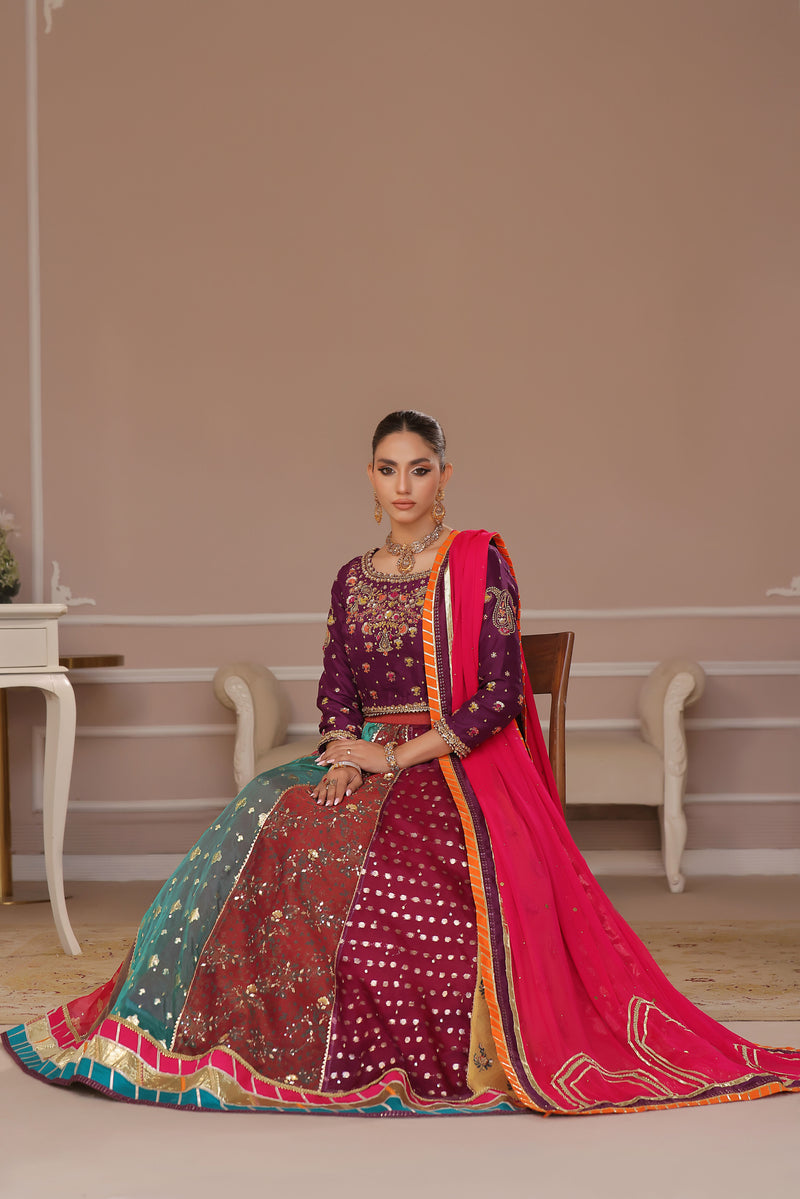 Wahaj M Khan | Banno Formals | MAHNOOR CHATAPATTI LEHNGA SET by Wahaj M Khan - Designer Dress - Type: Ladies Clothes - Available at Libayah - 100% Original