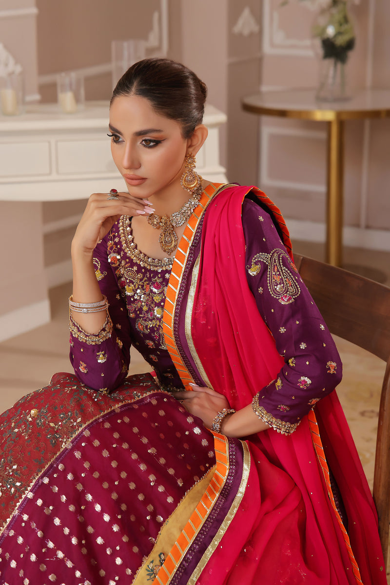 Wahaj M Khan | Banno Formals | MAHNOOR CHATAPATTI LEHNGA SET by Wahaj M Khan - Designer Dress - Type: Ladies Clothes - Available at Libayah - 100% Original