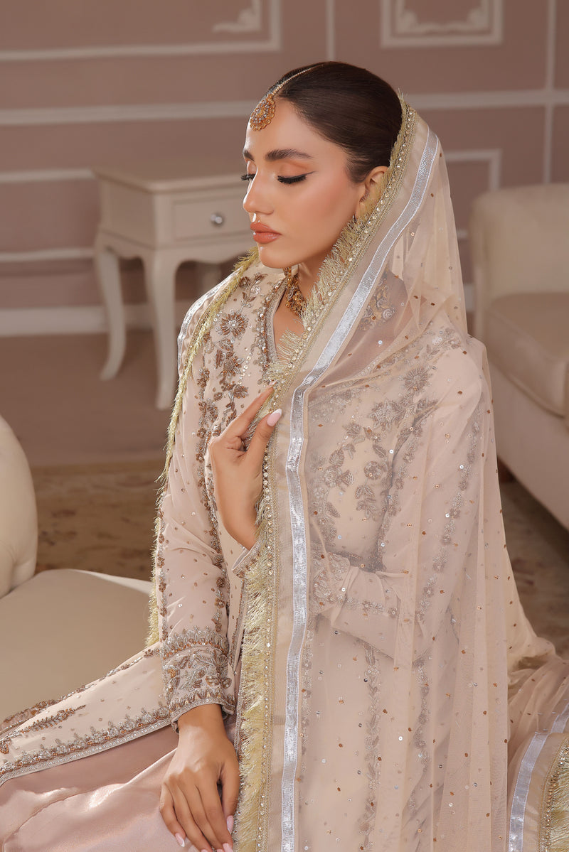 Wahaj M Khan | Banno Formals | IVORY CLASSIC NIKAH BANO2 JORA by Wahaj M Khan - Designer Dress - Type: Ladies Clothes - Available at Libayah - 100% Original