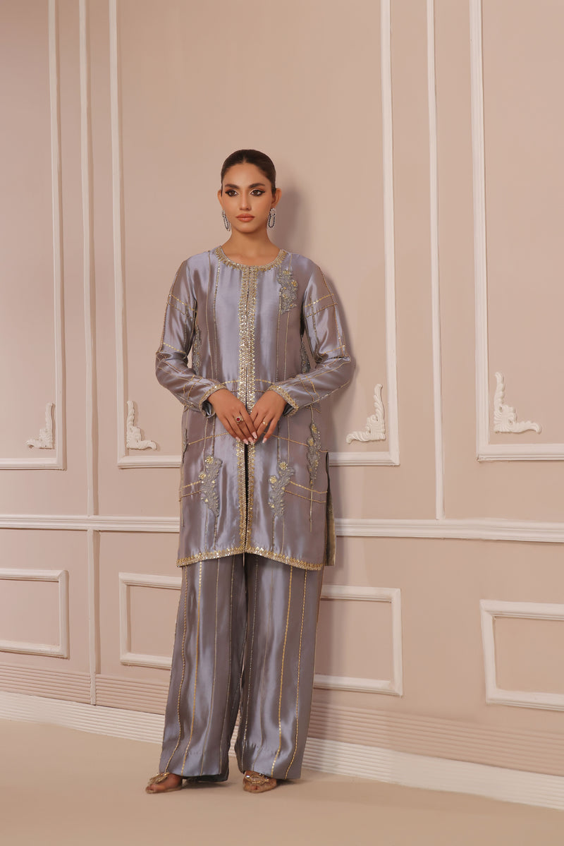 Wahaj M Khan | Banno Formals | PERIWINKLE TONED BANO2 JACKET SET by Wahaj M Khan - Designer Dress - Type: Ladies Clothes - Available at Libayah - 100% Original