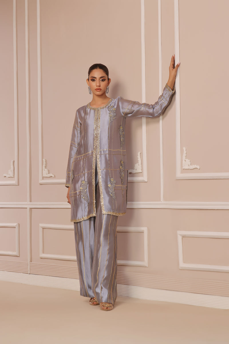 Wahaj M Khan | Banno Formals | PERIWINKLE TONED BANO2 JACKET SET by Wahaj M Khan - Designer Dress - Type: Ladies Clothes - Available at Libayah - 100% Original