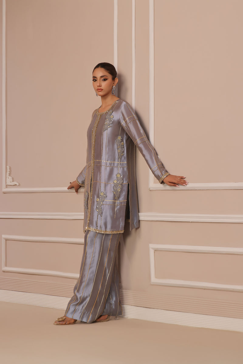Wahaj M Khan | Banno Formals | PERIWINKLE TONED BANO2 JACKET SET by Wahaj M Khan - Designer Dress - Type: Ladies Clothes - Available at Libayah - 100% Original