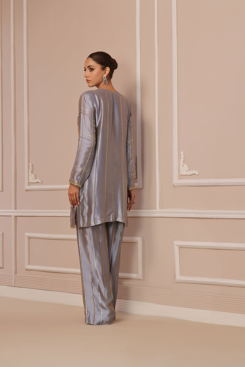 Wahaj M Khan | Banno Formals | PERIWINKLE TONED BANO2 JACKET SET by Wahaj M Khan - Designer Dress - Type: Ladies Clothes - Available at Libayah - 100% Original