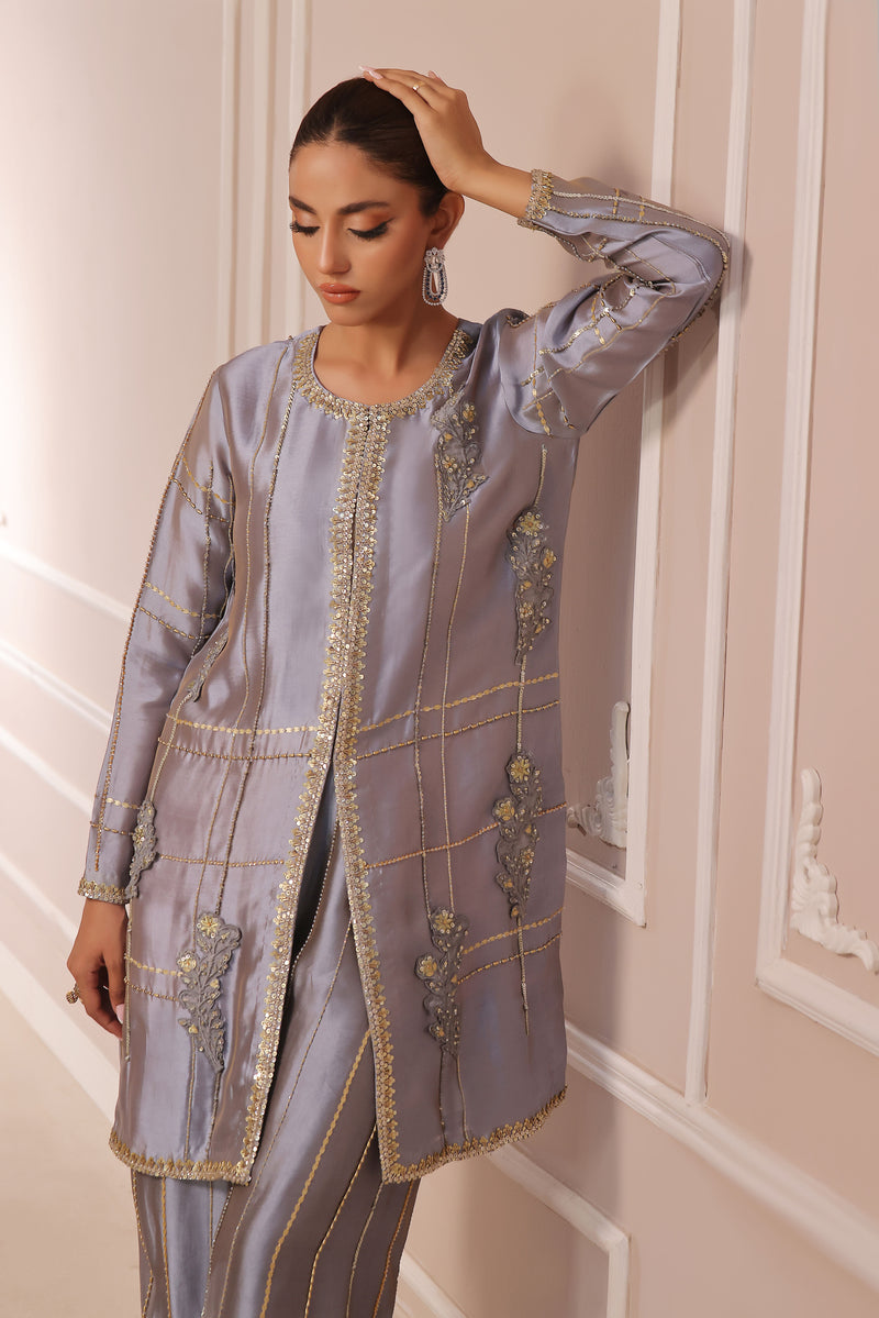 Wahaj M Khan | Banno Formals | PERIWINKLE TONED BANO2 JACKET SET by Wahaj M Khan - Designer Dress - Type: Ladies Clothes - Available at Libayah - 100% Original