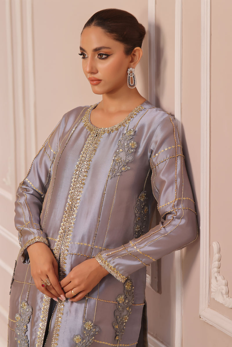 Wahaj M Khan | Banno Formals | PERIWINKLE TONED BANO2 JACKET SET by Wahaj M Khan - Designer Dress - Type: Ladies Clothes - Available at Libayah - 100% Original