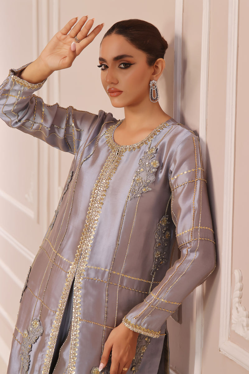 Wahaj M Khan | Banno Formals | PERIWINKLE TONED BANO2 JACKET SET by Wahaj M Khan - Designer Dress - Type: Ladies Clothes - Available at Libayah - 100% Original