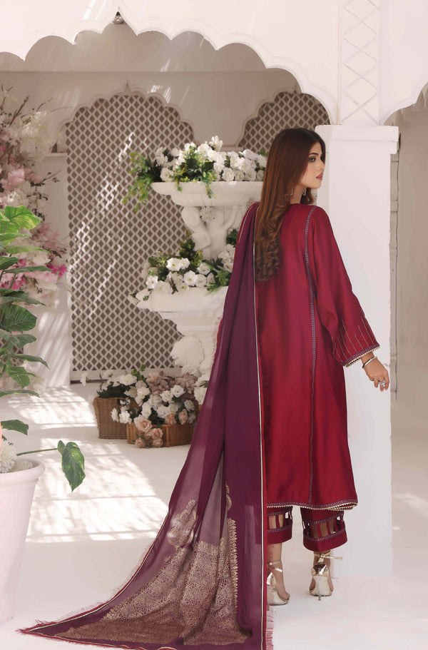Wahajmkhan | Sitara Formals | MAGENTA PURPLE OUTFIT by Wahaj M.Khan - Designer Dress - Type: Ladies Clothes - Available at Libayah - 100% Original