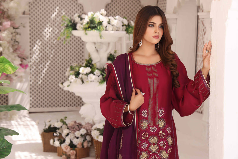 Wahajmkhan | Sitara Formals | MAGENTA PURPLE OUTFIT by Wahaj M.Khan - Designer Dress - Type: Ladies Clothes - Available at Libayah - 100% Original