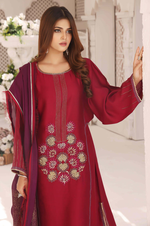 Wahajmkhan | Sitara Formals | MAGENTA PURPLE OUTFIT by Wahaj M.Khan - Designer Dress - Type: Ladies Clothes - Available at Libayah - 100% Original