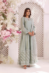 Wahajmkhan | Sitara Formals | MINT SILK ANARKALI OUTFIT by Wahaj M.Khan - Designer Dress - Type: Ladies Clothes - Available at Libayah - 100% Original