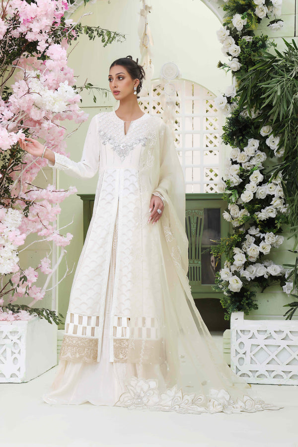 Wahajmkhan | Sitara Formals | WHITE BODICE OUTFIT by Wahaj M.Khan - Designer Dress - Type: Ladies Clothes - Available at Libayah - 100% Original