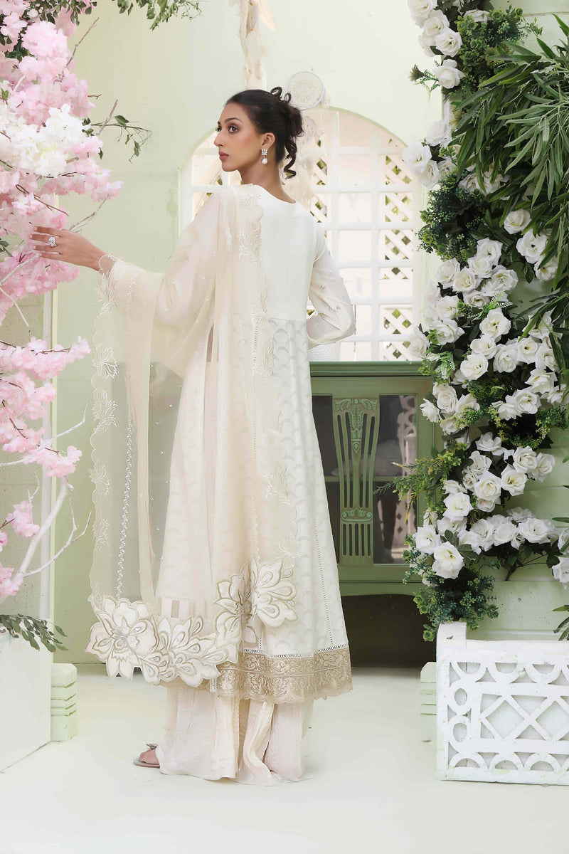 Wahajmkhan | Sitara Formals | WHITE BODICE OUTFIT by Wahaj M.Khan - Designer Dress - Type: Ladies Clothes - Available at Libayah - 100% Original