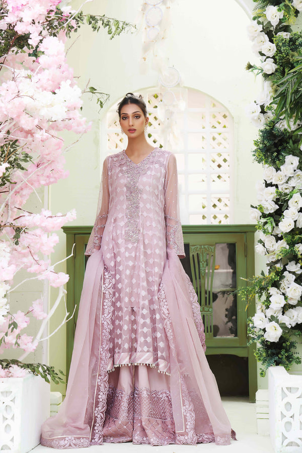 Wahajmkhan | Sitara Formals | LAVENDER HIGH LOW OUTFIT by Wahaj M.Khan - Designer Dress - Type: Ladies Clothes - Available at Libayah - 100% Original