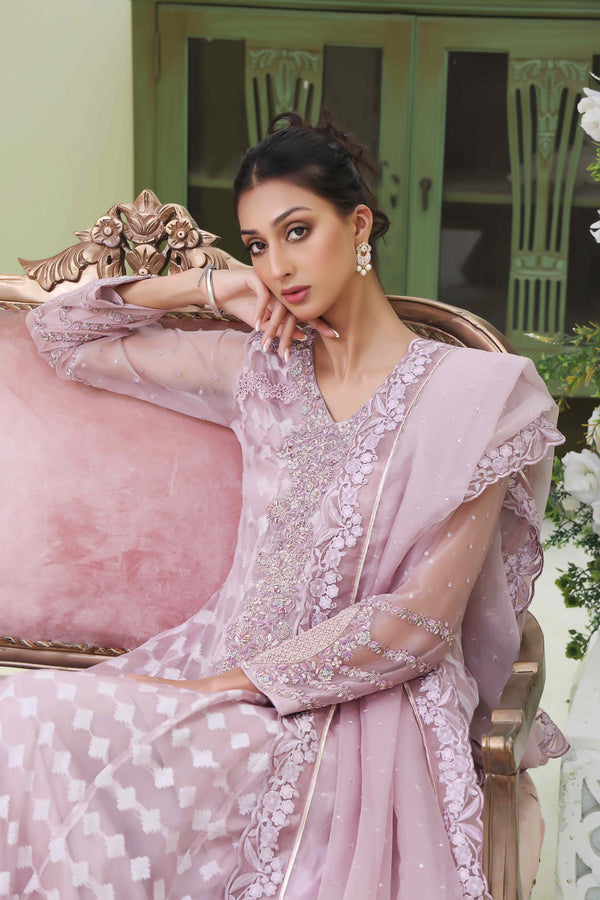 Wahajmkhan | Sitara Formals | LAVENDER HIGH LOW OUTFIT by Wahaj M.Khan - Designer Dress - Type: Ladies Clothes - Available at Libayah - 100% Original