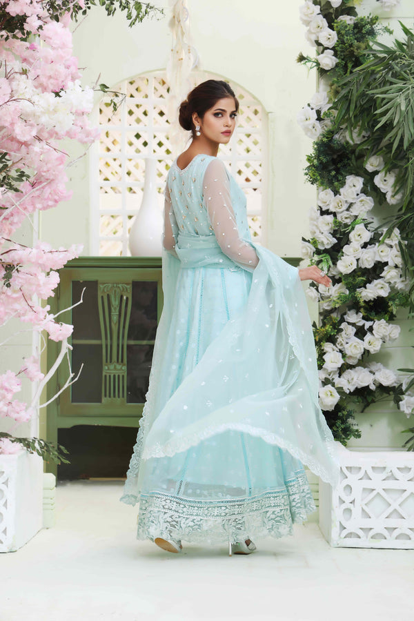 Wahajmkhan | Sitara Formals | FEROZI COTTON NET ANARKALI OUTFIT by Wahaj M.Khan - Designer Dress - Type: Ladies Clothes - Available at Libayah - 100% Original