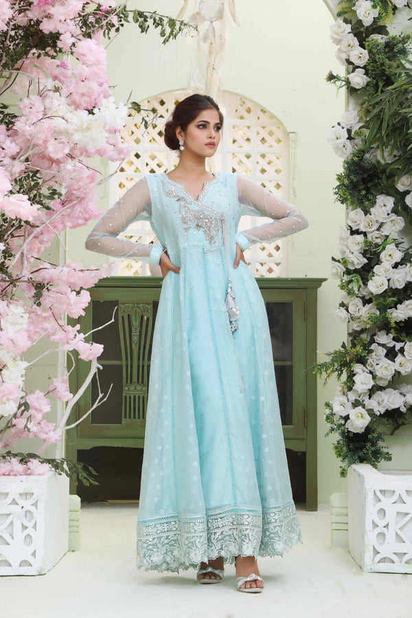 Wahajmkhan | Sitara Formals | FEROZI COTTON NET ANARKALI OUTFIT by Wahaj M.Khan - Designer Dress - Type: Ladies Clothes - Available at Libayah - 100% Original