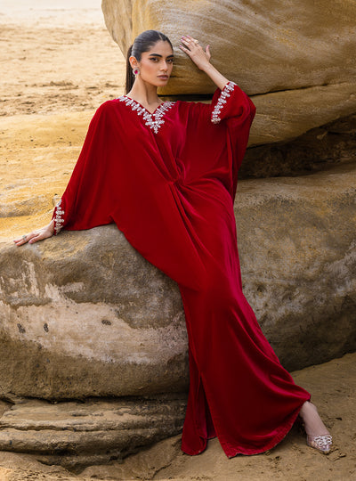 Zainab Chottani | The Kaftan Edit | Capri Red