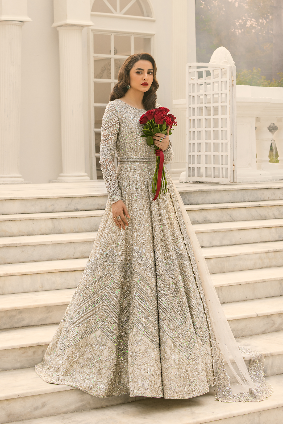 Erum Khan | Iris Bridal Couture 24 | DIAMOND DEWDROP by Erum Khan - Designer Dress - Type: Bridal - Available at Libayah - 100% Original