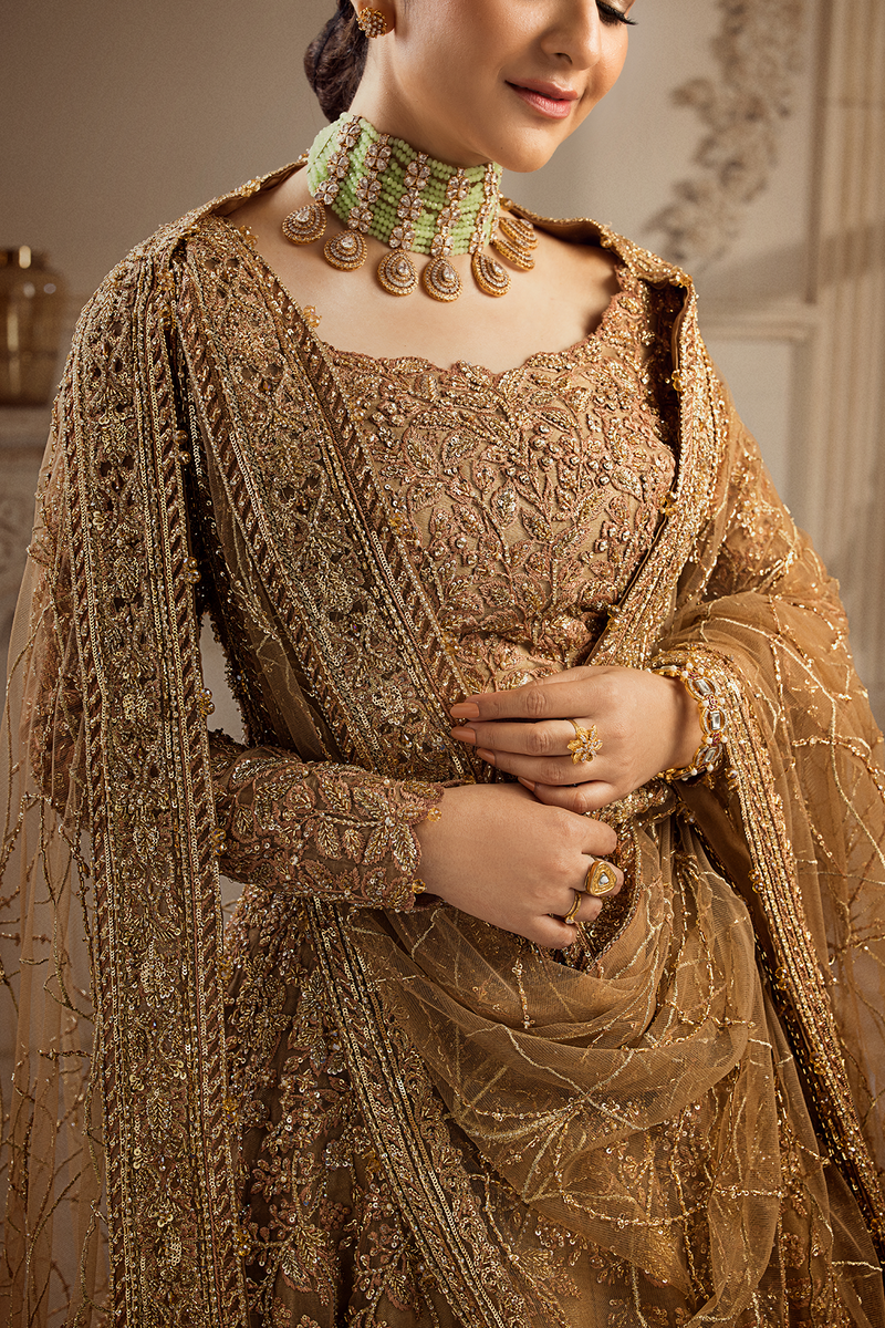 Erum Khan | Iris Bridal Couture 24 | GOLDEN AURA by Erum Khan - Designer Dress - Type: Bridal - Available at Libayah - 100% Original