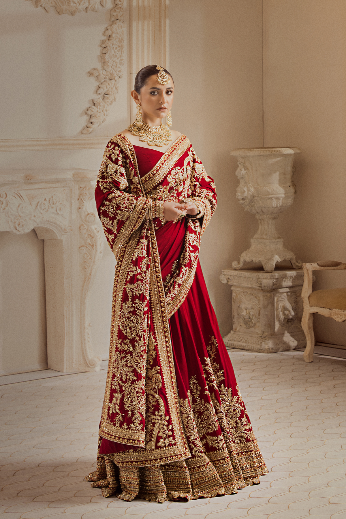 Erum Khan | Iris Bridal Couture 24 | RUBY RADIANCE by Erum Khan - Designer Dress - Type: Bridal - Available at Libayah - 100% Original