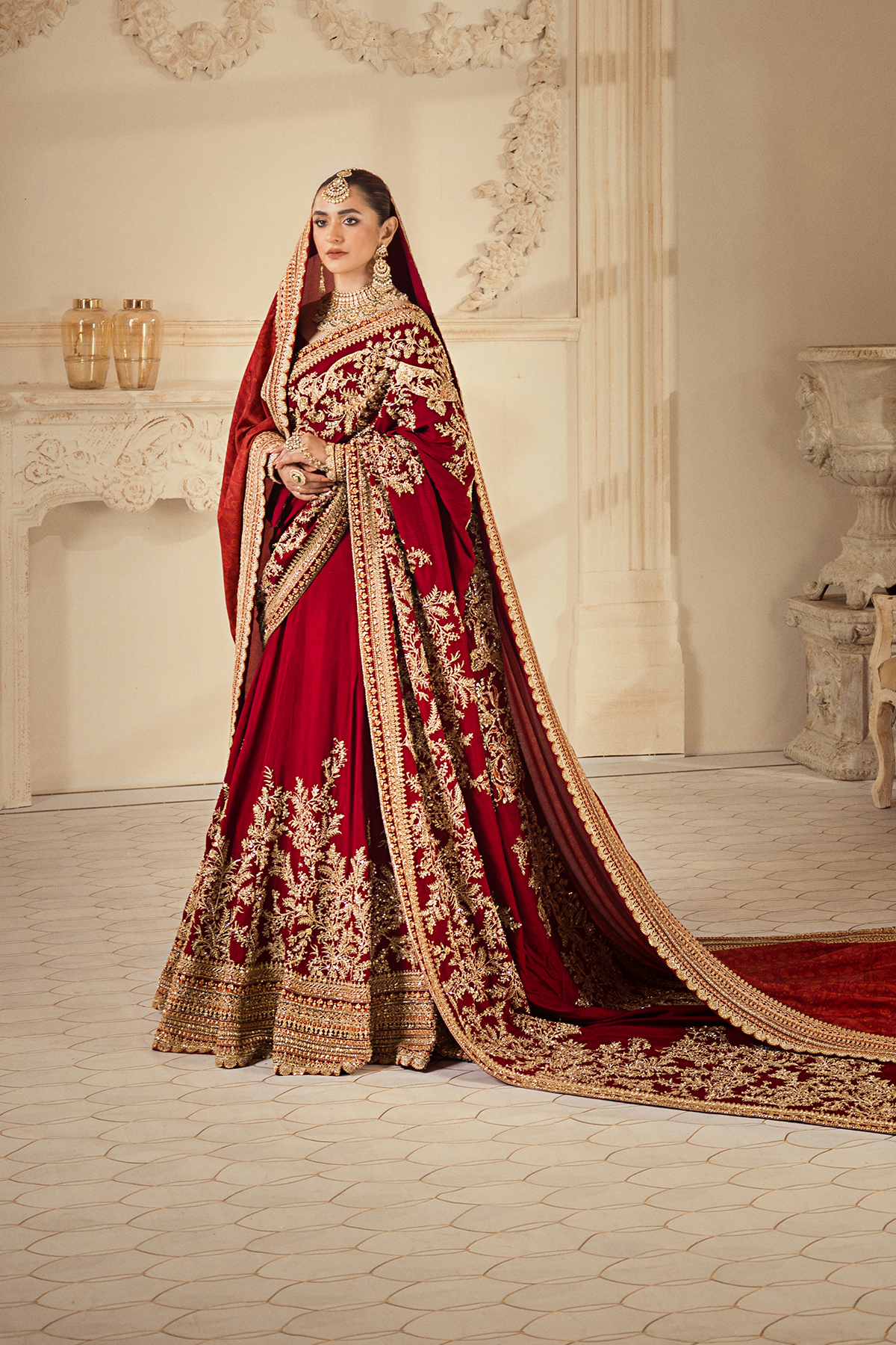 Erum Khan | Iris Bridal Couture 24 | RUBY RADIANCE by Erum Khan - Designer Dress - Type: Bridal - Available at Libayah - 100% Original
