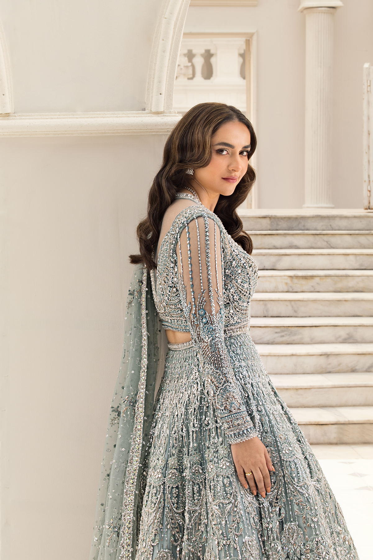 Erum Khan | Iris Bridal Couture 24 | MINTY BREEZE by Erum Khan - Designer Dress - Type: Bridal - Available at Libayah - 100% Original