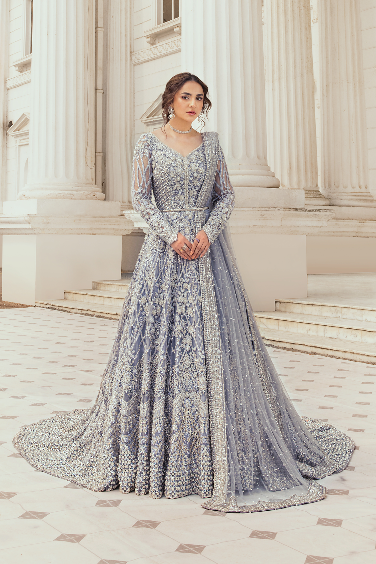 Erum Khan | Iris Bridal Couture 24 | MOONLIT MAJESTY by Erum Khan - Designer Dress - Type: Bridal - Available at Libayah - 100% Original