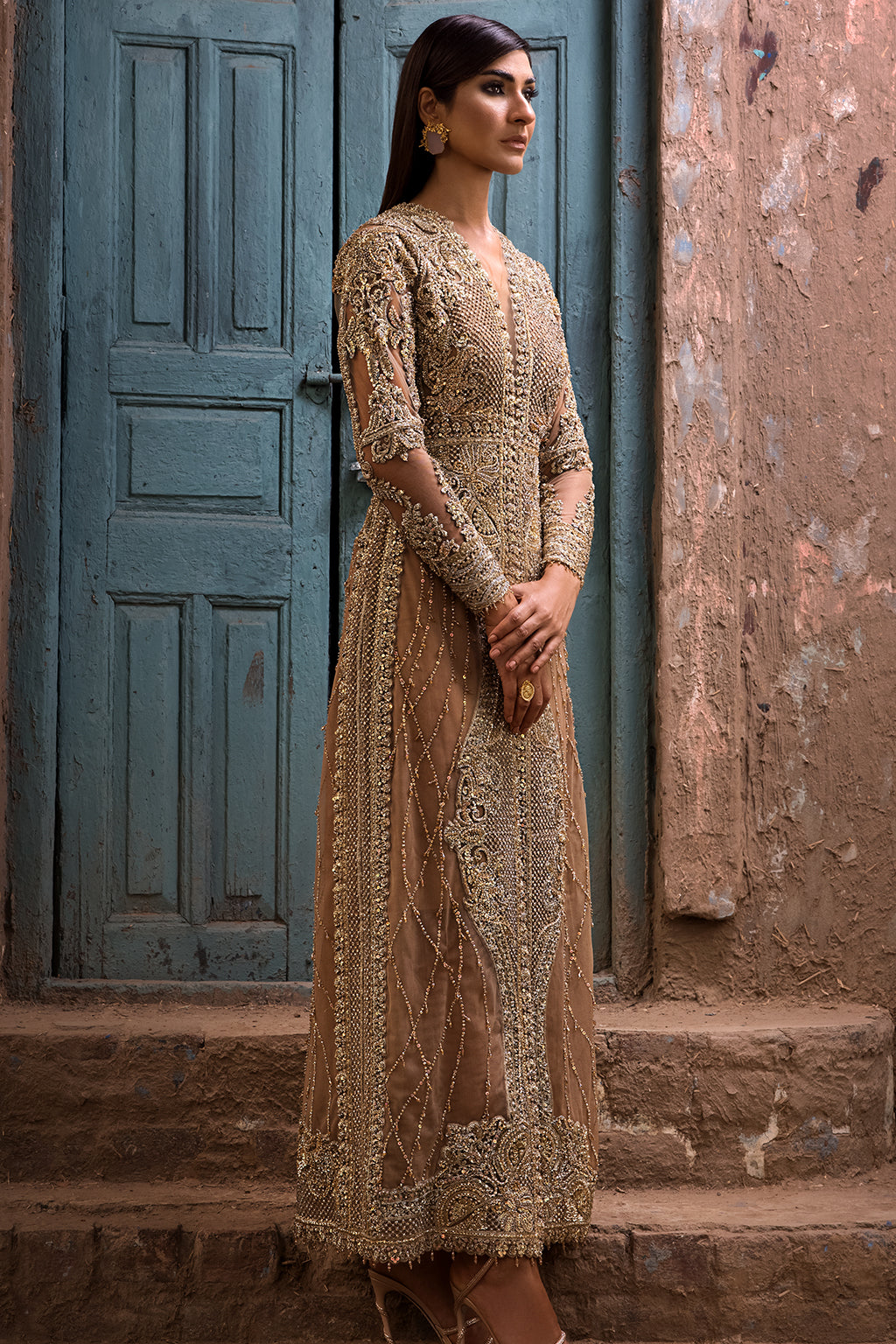 Erum Khan | Dazzling Fiesta | Rosewood - Designer Dress - Type : Ladies Clothes - Available at Libayah - 100% Original