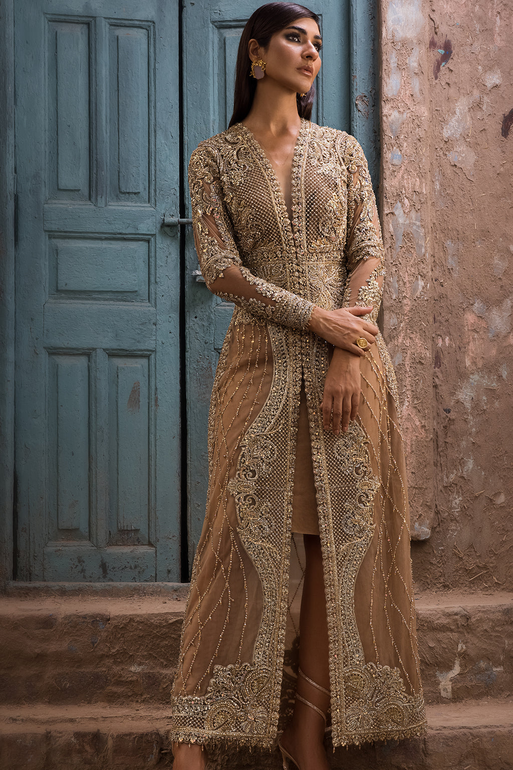 Erum Khan | Dazzling Fiesta | Rosewood - Designer Dress - Type : Ladies Clothes - Available at Libayah - 100% Original