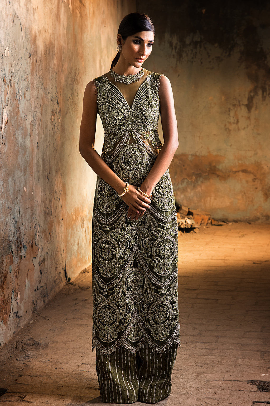 Erum Khan | Dazzling Fiesta | Shamrock - Designer Dress - Type : Ladies Clothes - Available at Libayah - 100% Original