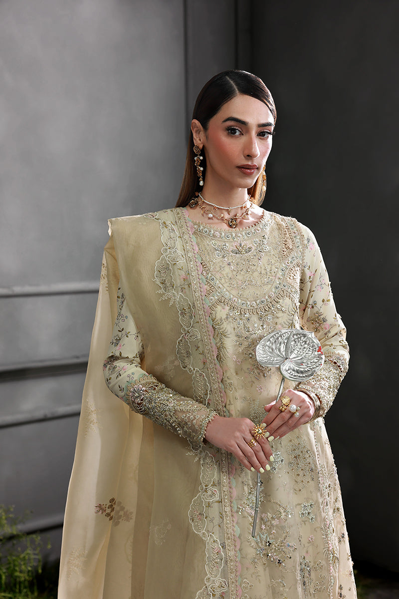 Qalamkar | Elirah Formals 25 | MF-04 IVORY GRACE by Qalamkar - Designer Dress  - Type : Ladies Clothes - Available at Libayah - 100% Original 