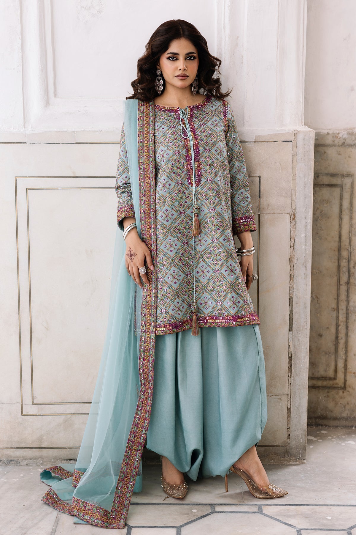Charizma | Festive Pret | 3-Pcs Embroidered Raw Silk CMA-6-328 by Charizma - Designer Dress  - Type : Ladies Clothes - Available at Libayah - 100% Original 
