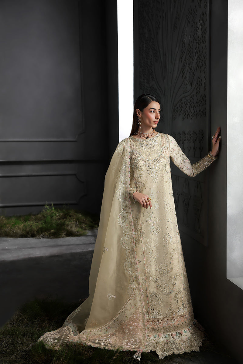 Qalamkar | Elirah Formals 25 | MF-04 IVORY GRACE by Qalamkar - Designer Dress  - Type : Ladies Clothes - Available at Libayah - 100% Original 
