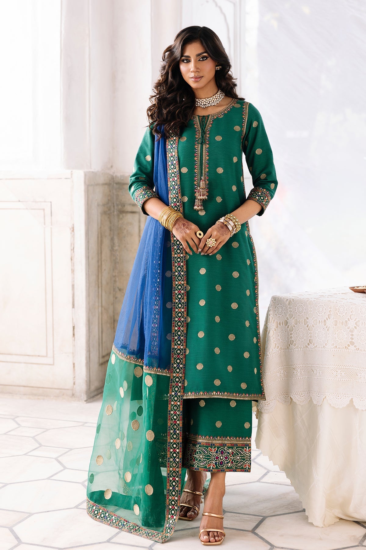 Charizma | Festive Pret | 3-PC Embroidered Raw-Silk CMA-6-324 by Charizma - Designer Dress  - Type : Ladies Clothes - Available at Libayah - 100% Original 