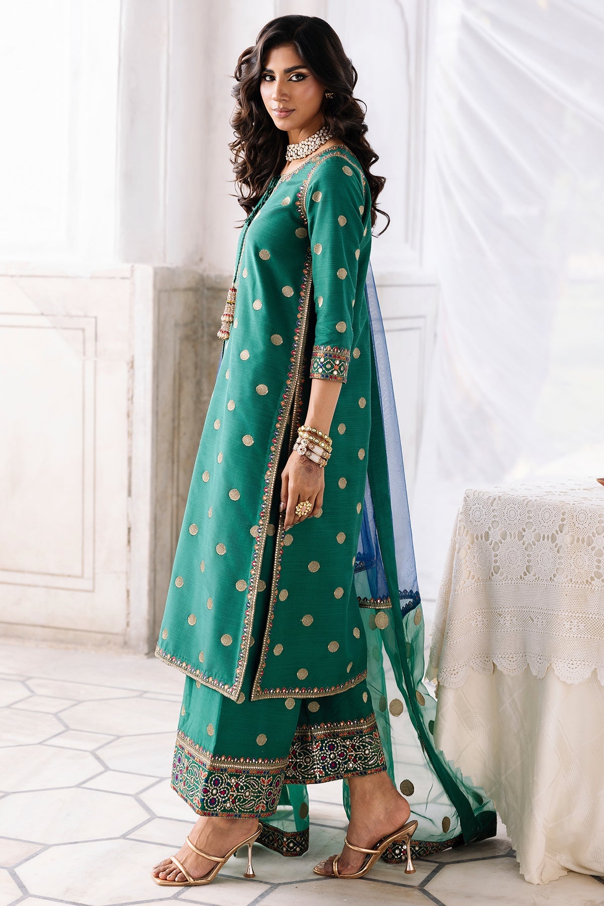Charizma | Festive Pret | 3-PC Embroidered Raw-Silk CMA-6-324 by Charizma - Designer Dress  - Type : Ladies Clothes - Available at Libayah - 100% Original 