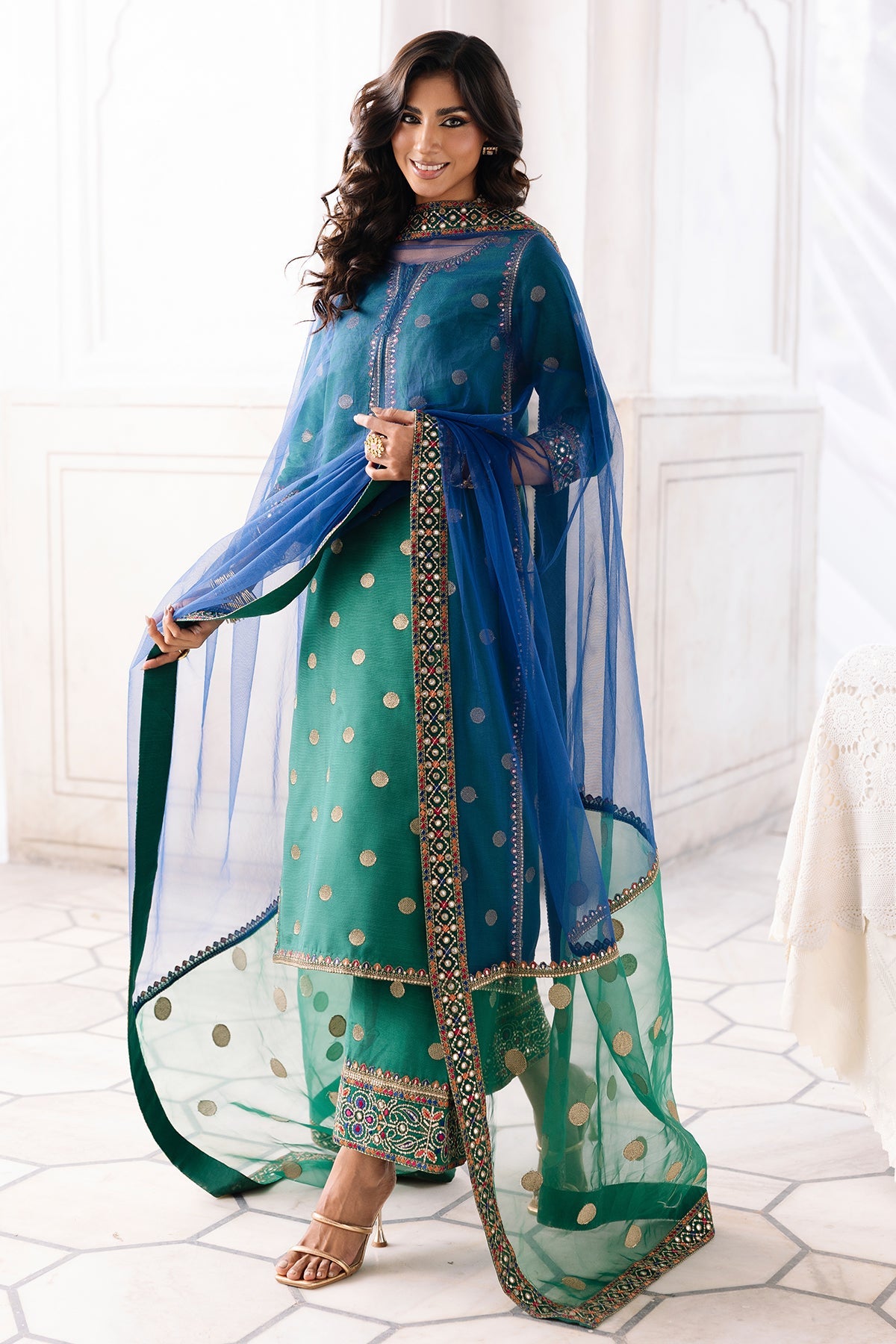 Charizma | Festive Pret | 3-PC Embroidered Raw-Silk CMA-6-324 by Charizma - Designer Dress  - Type : Ladies Clothes - Available at Libayah - 100% Original 