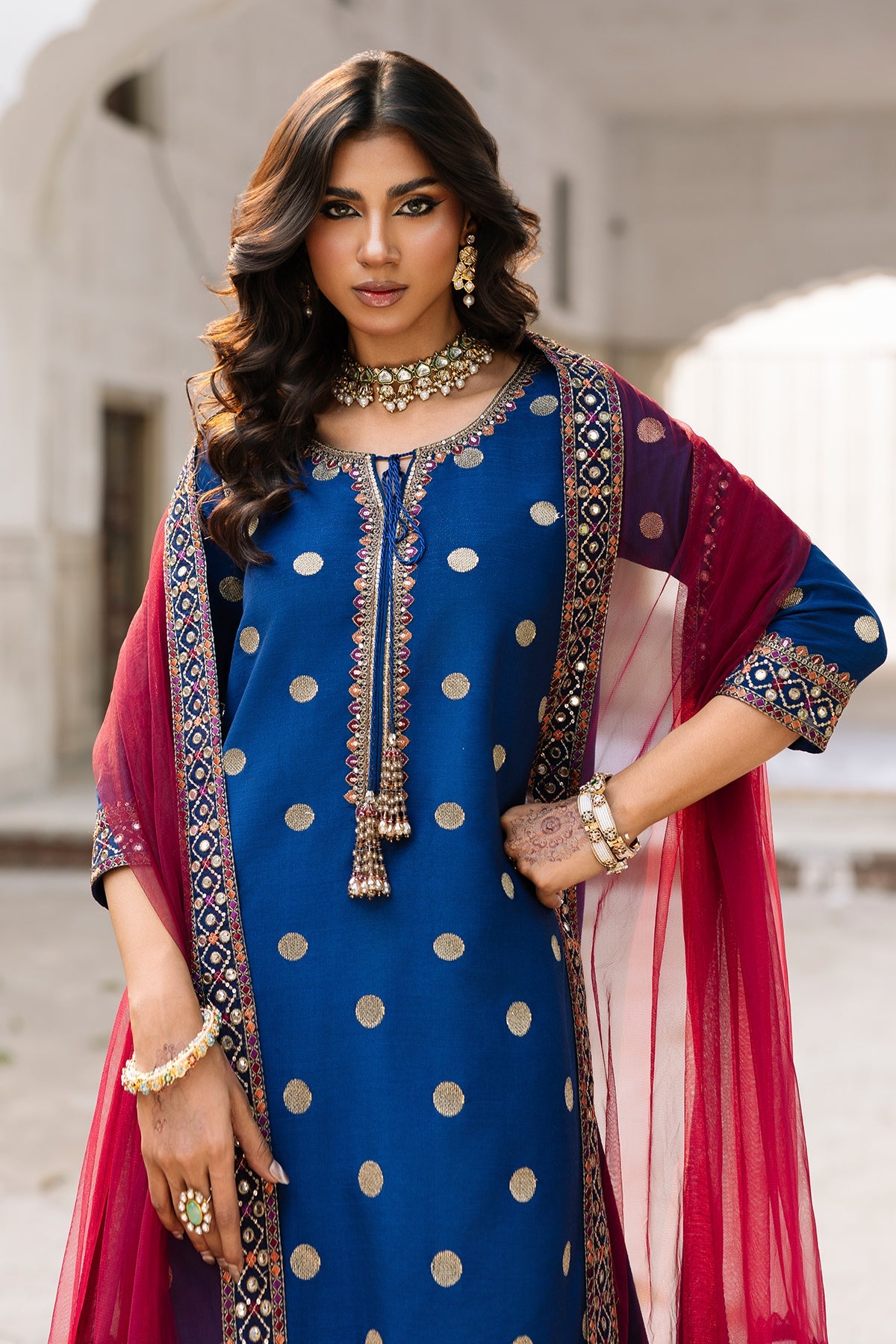Charizma | Festive Pret | 3-PC Embroidered Raw-Silk CMA-6-323 by Charizma - Designer Dress  - Type : Ladies Clothes - Available at Libayah - 100% Original 