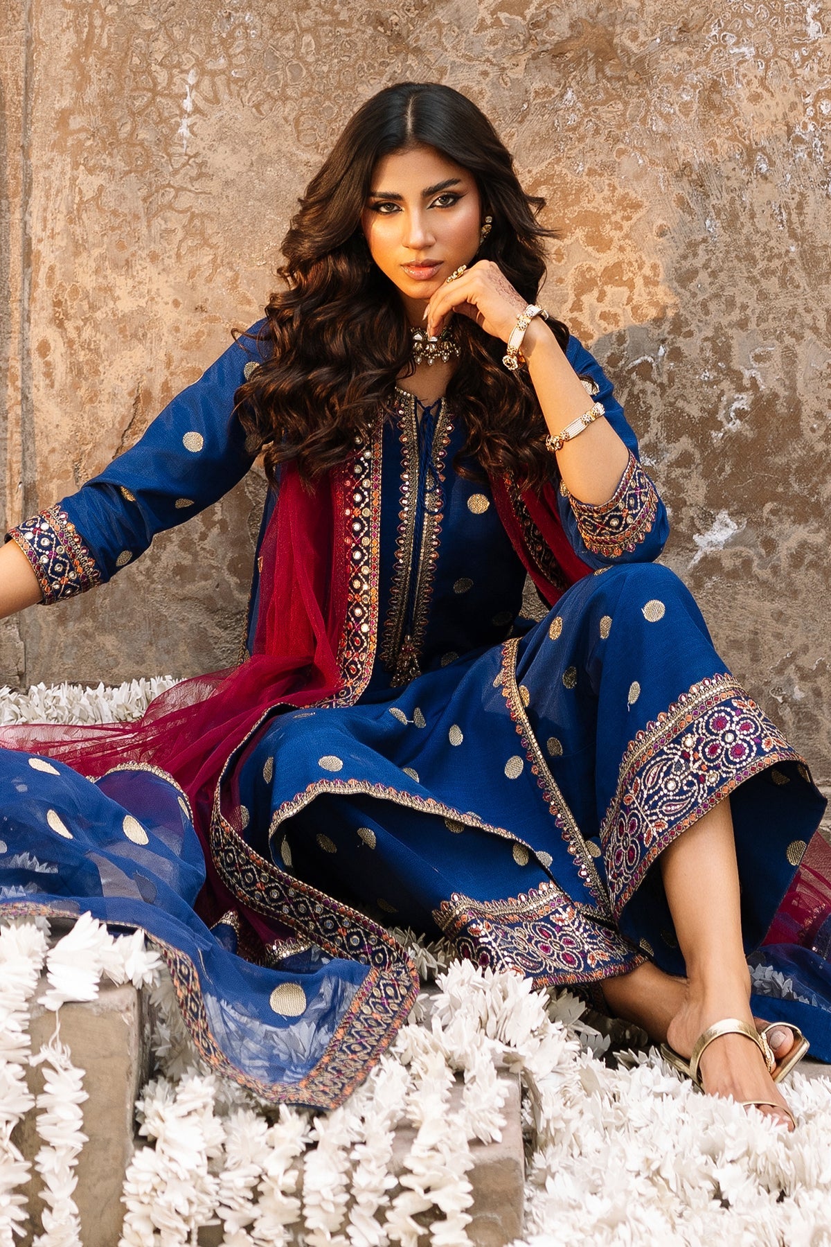 Charizma | Festive Pret | 3-PC Embroidered Raw-Silk CMA-6-323 by Charizma - Designer Dress  - Type : Ladies Clothes - Available at Libayah - 100% Original 