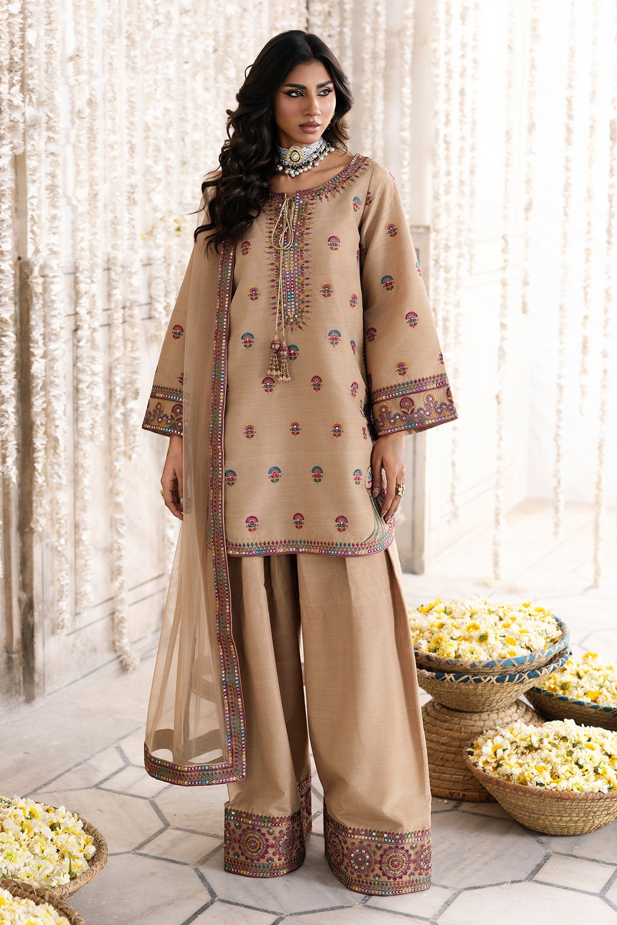 Charizma | Festive Pret | 3-PC Embroidered Silk CMA-6-326 by Charizma - Designer Dress  - Type : Ladies Clothes - Available at Libayah - 100% Original 